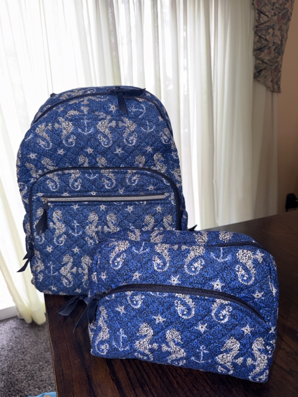 Vera Bradley Seahorse of course campus backpack bundle